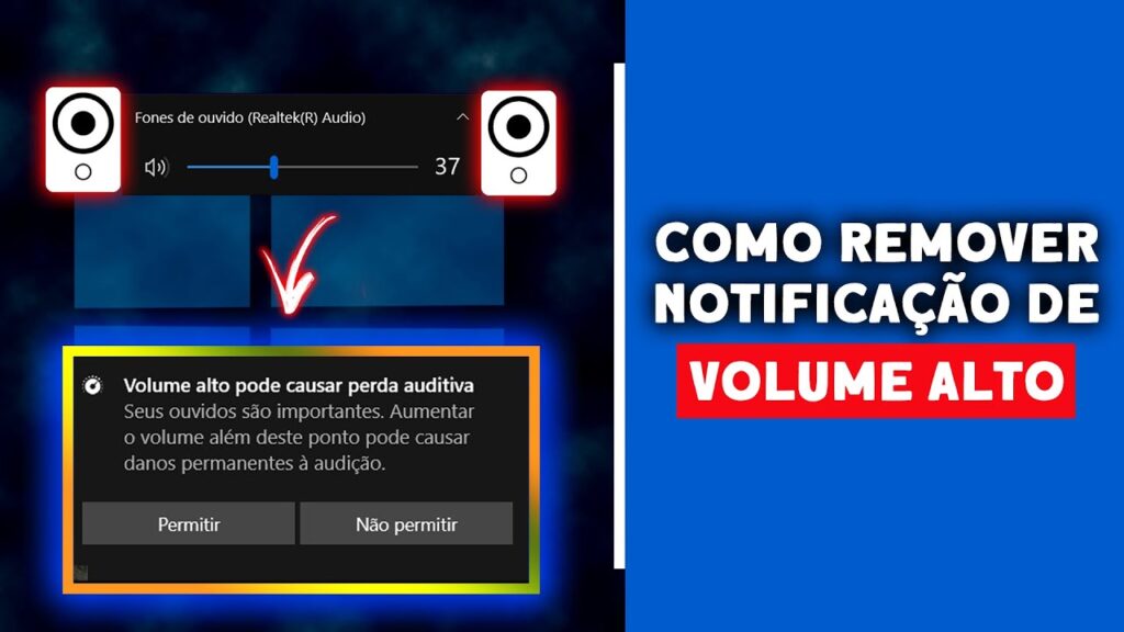 notificação de volume alto windows 10