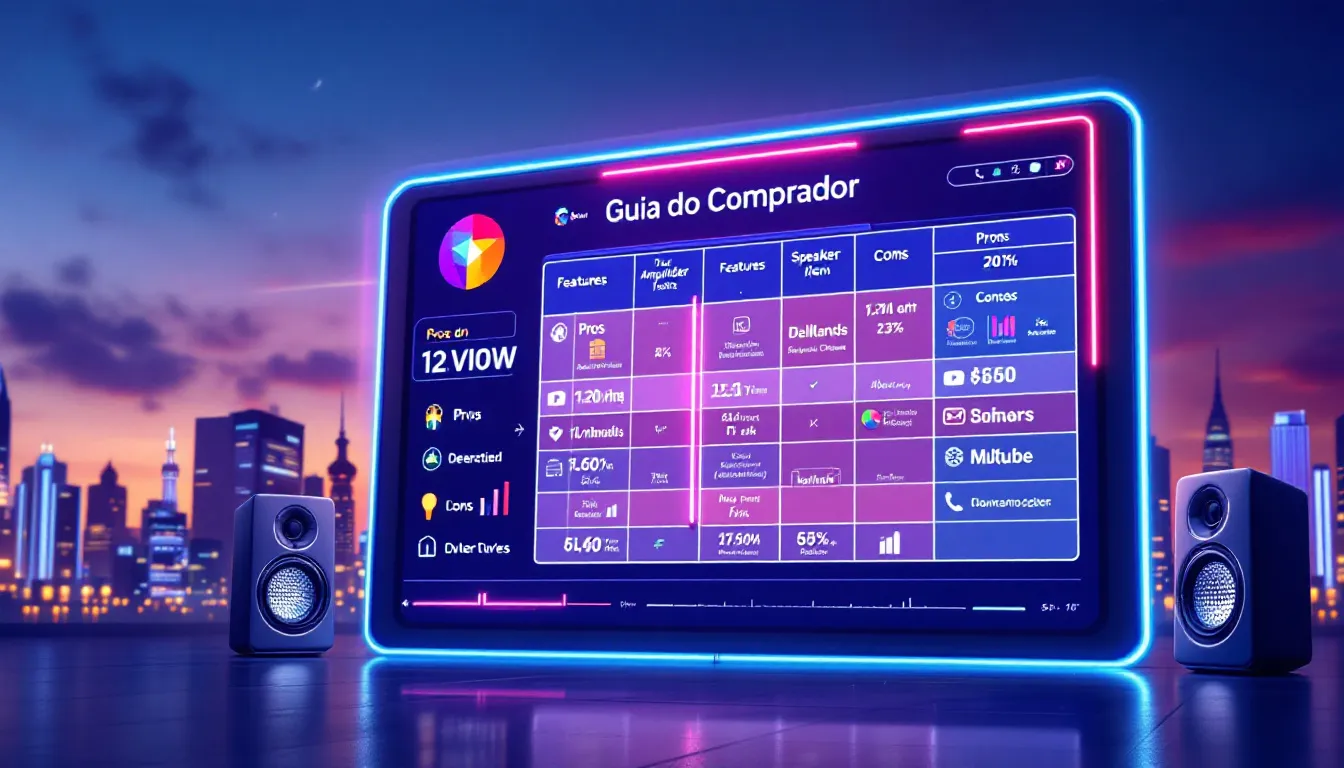 Guia do comprador para escolher a melhor caixa de som amplificada, com várias opções em destaque.